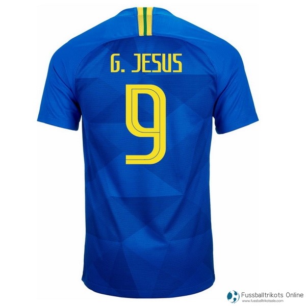 Brasilien Trikot Auswarts G.Jesus 2018 Blau Fussballtrikots Günstig